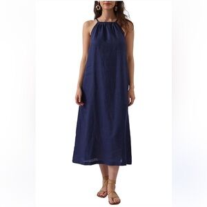 Sigrid Olsen Loose Navy Sleeveless Dress with‎ Pockets. Size S